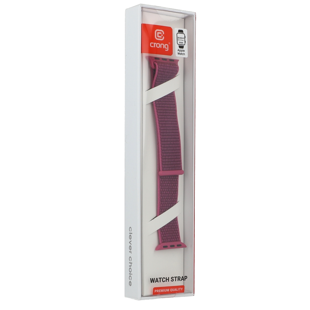 Opaska Crong Nylon do Apple Watch 41/40/38, burgundowa